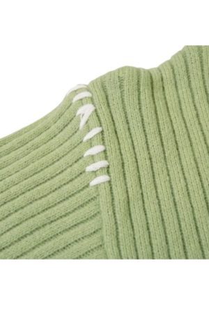 Style Core Aesthetics, New Style Trends Artistic Contrast Patchwork Knit Sweater