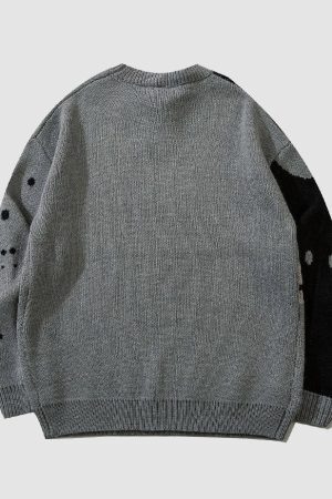 Style Core Aesthetics, New Style Trends Astronaut Pattern Knitted Sweater