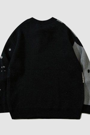Style Core Aesthetics, New Style Trends Astronaut Pattern Knitted Sweater
