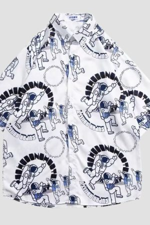 Style Core Aesthetics, New Style Trends Astronaut Print Shirts