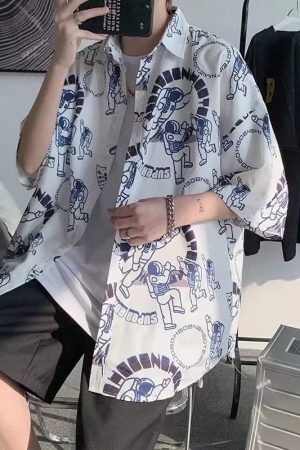 Style Core Aesthetics, New Style Trends Astronaut Print Shirts