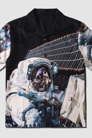Style Core Aesthetics, New Style Trends Astronaut Print Summer Shirt