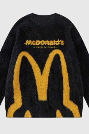 Style Core Aesthetics, New Style Trends Autumn Retro Loose Knit Sweater