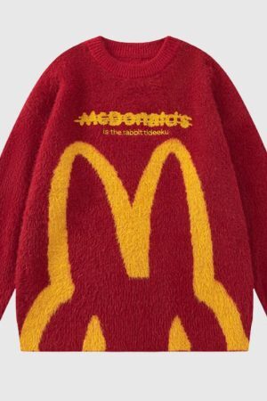 Style Core Aesthetics, New Style Trends Autumn Retro Loose Knit Sweater