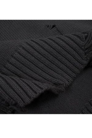 Style Core Aesthetics, New Style Trends Autumn/Winter Streetwear Distressed Knit Sweater