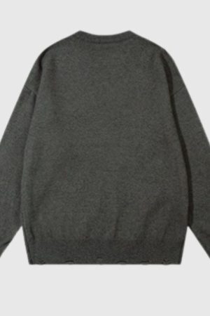 Style Core Aesthetics, New Style Trends Banana Letter Loose Knit Sweater