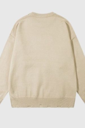 Style Core Aesthetics, New Style Trends Banana Letter Loose Knit Sweater
