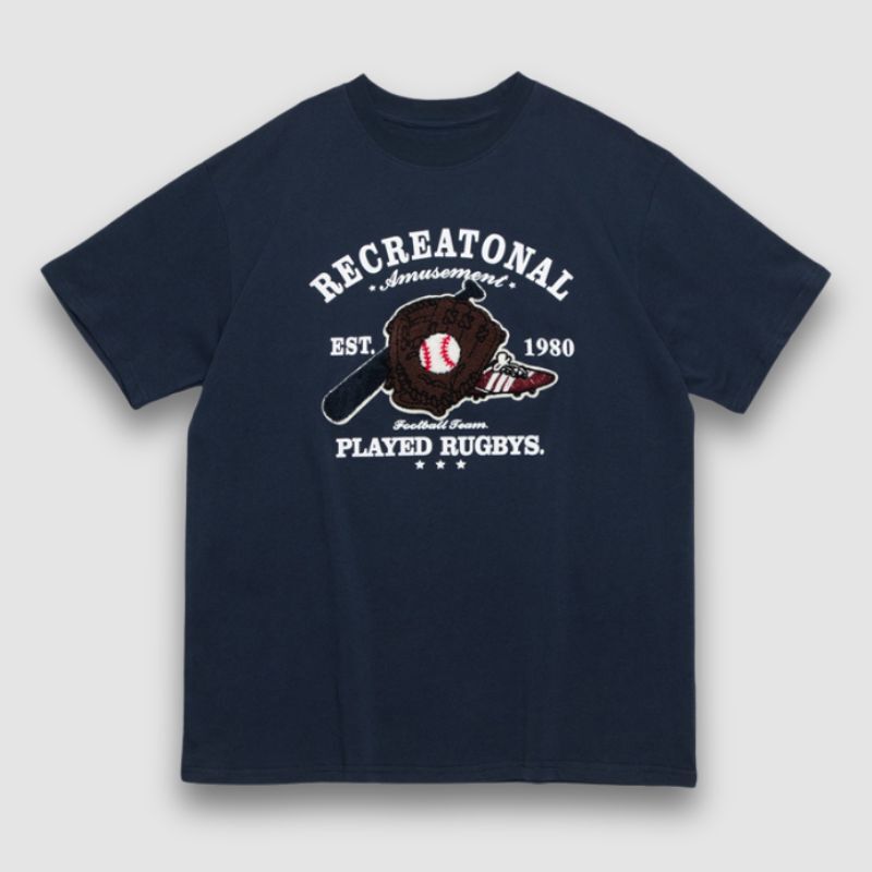 Style Core Aesthetics, New Style Trends Baseball Pattern Towel Embroidered Tee