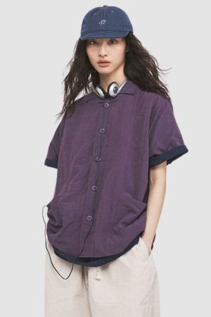 Style Core Aesthetics, New Style Trends Basic Solid Color Shirts