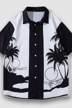 Style Core Aesthetics, New Style Trends Beach Coconut Tree Shirt
