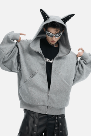 Style Core Aesthetics, New Style Trends Beaded “Cat Ear” Hoodie