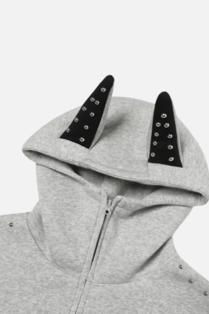 Style Core Aesthetics, New Style Trends Beaded “Cat Ear” Hoodie