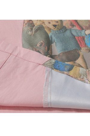 Style Core Aesthetics, New Style Trends Bear Patchwork Shirts