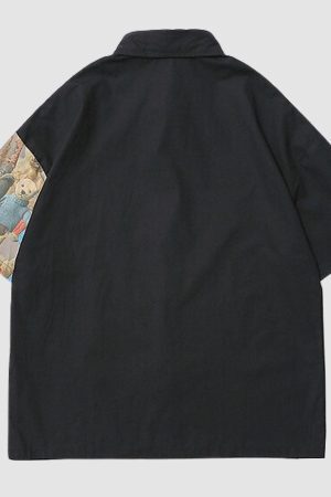 Style Core Aesthetics, New Style Trends Bear Patchwork Shirts