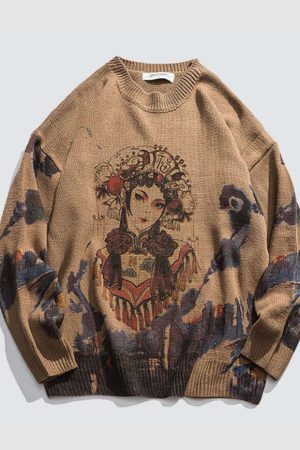 Style Core Aesthetics, New Style Trends Bejing Opera Sweater