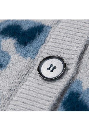 Style Core Aesthetics, New Style Trends Blue Leopard Cardigan Sweater