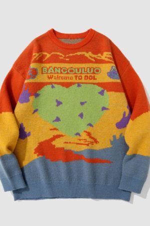 Style Core Aesthetics, New Style Trends Brave Heart Print Sweater