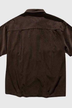Style Core Aesthetics, New Style Trends Brown Casual Utility Shirt