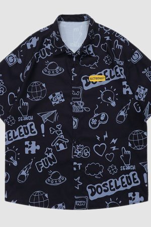 Style Core Aesthetics, New Style Trends Bulb Print Summer Shirts