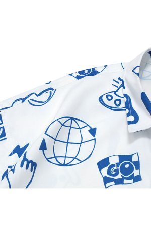 Style Core Aesthetics, New Style Trends Bulb Print Summer Shirts