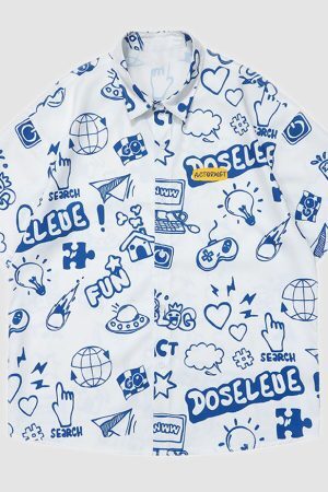 Style Core Aesthetics, New Style Trends Bulb Print Summer Shirts