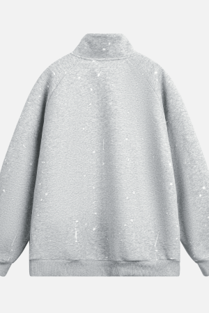 Style Core Aesthetics, New Style Trends Burnout Half-Zip Stand Collar Sweatshirt