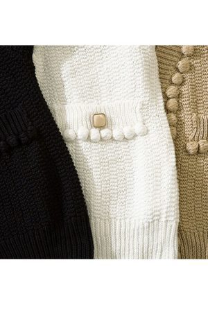 Style Core Aesthetics, New Style Trends Button Decor Pom-Pom Cropped Cardigan Sweater