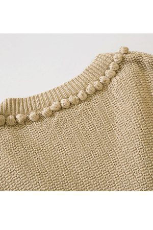 Style Core Aesthetics, New Style Trends Button Decor Pom-Pom Cropped Cardigan Sweater