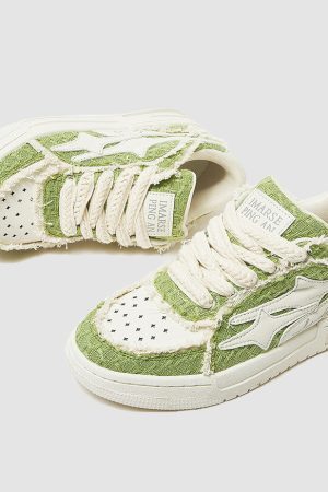 Style Core Aesthetics, New Style Trends Button Decor Raw Edge Skate Shoes