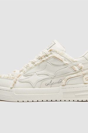 Style Core Aesthetics, New Style Trends Button Decor Raw Edge Skate Shoes