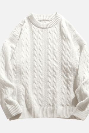 Style Core Aesthetics, New Style Trends Cable Knit Crewneck Sweater