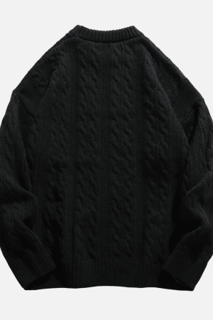 Style Core Aesthetics, New Style Trends Cable Knit Crewneck Sweater