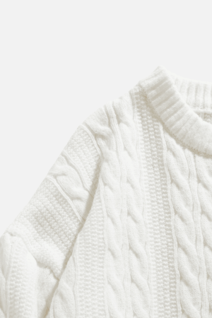 Style Core Aesthetics, New Style Trends Cable Knit Crewneck Sweater