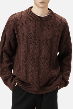 Style Core Aesthetics, New Style Trends Cable Knit Crewneck Sweater