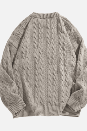 Style Core Aesthetics, New Style Trends Cable Knit Crewneck Sweater