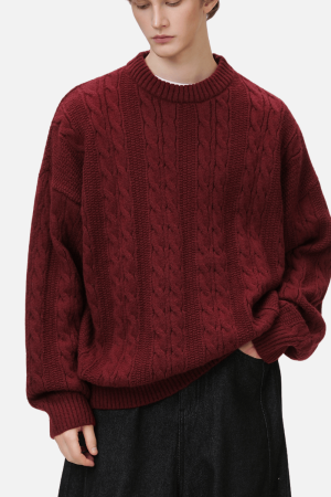 Style Core Aesthetics, New Style Trends Cable Knit Crewneck Sweater