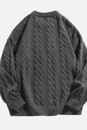 Style Core Aesthetics, New Style Trends Cable Knit Crewneck Sweater