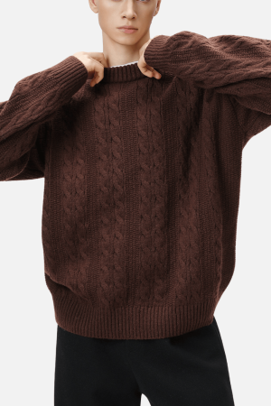 Style Core Aesthetics, New Style Trends Cable Knit Crewneck Sweater