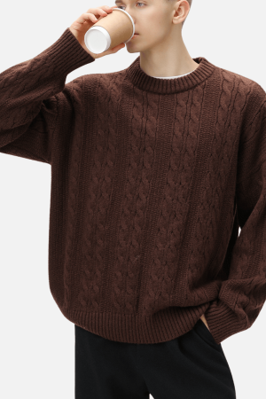 Style Core Aesthetics, New Style Trends Cable Knit Crewneck Sweater