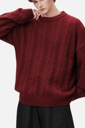 Style Core Aesthetics, New Style Trends Cable Knit Crewneck Sweater