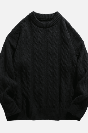 Style Core Aesthetics, New Style Trends Cable Knit Crewneck Sweater