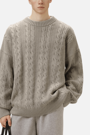 Style Core Aesthetics, New Style Trends Cable Knit Crewneck Sweater