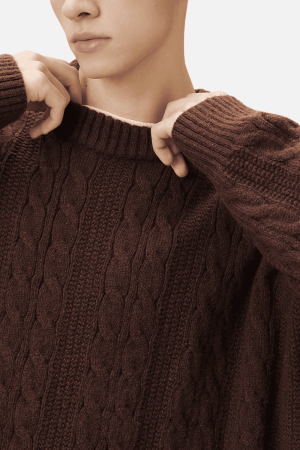 Style Core Aesthetics, New Style Trends Cable Knit Crewneck Sweater