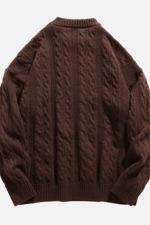 Style Core Aesthetics, New Style Trends Cable Knit Crewneck Sweater