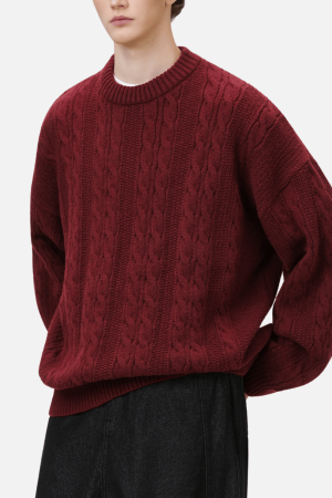 Style Core Aesthetics, New Style Trends Cable Knit Crewneck Sweater