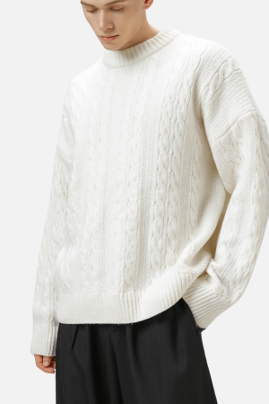 Style Core Aesthetics, New Style Trends Cable Knit Crewneck Sweater