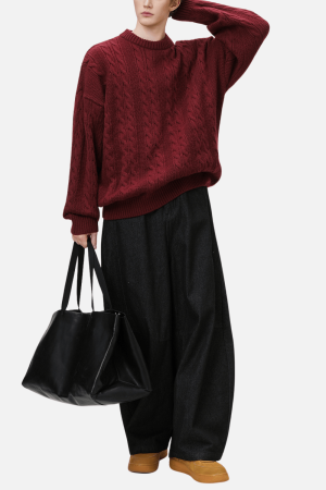 Style Core Aesthetics, New Style Trends Cable Knit Crewneck Sweater