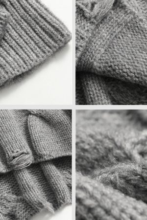 Style Core Aesthetics, New Style Trends Cable-Knit Ripped Cropped Sweater