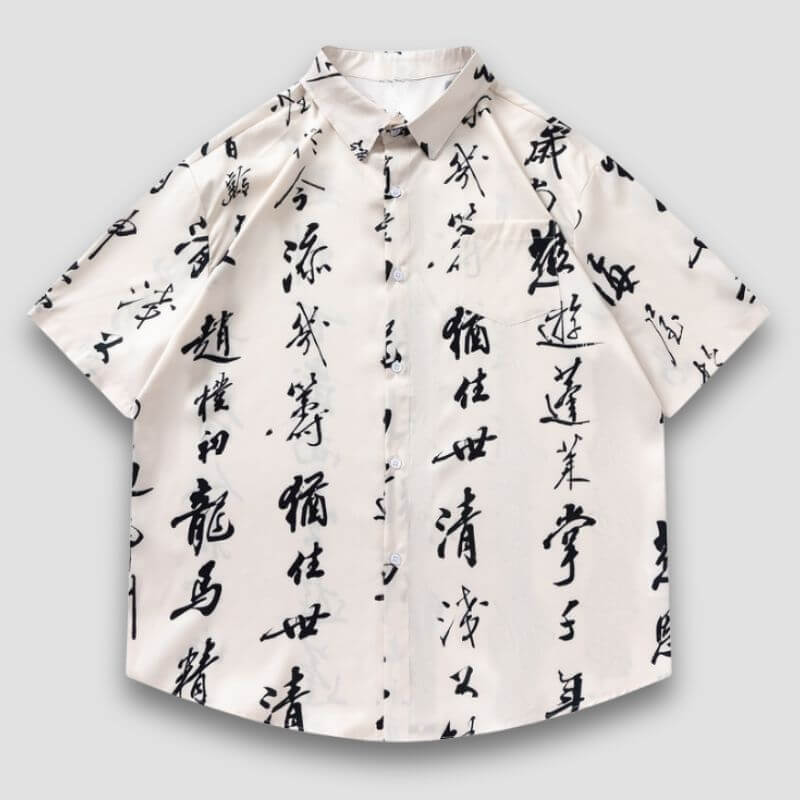 Style Core Aesthetics, New Style Trends Calligraphy Print Shirts