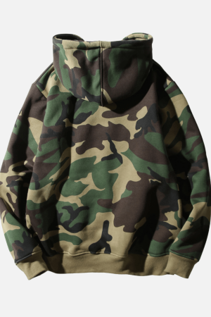 Style Core Aesthetics, New Style Trends Camo Loose Casual Hoodie